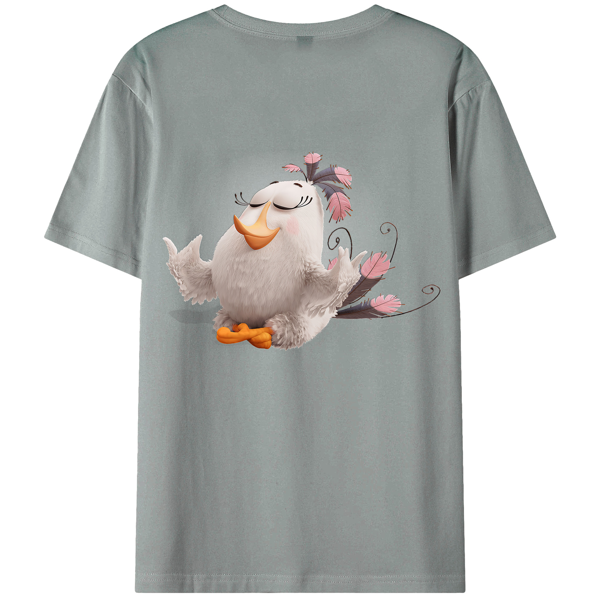（画像用） Angry Birds アングリーバード 綿100％ メンズ半袖Tシャツ（バックプリント） 通気性